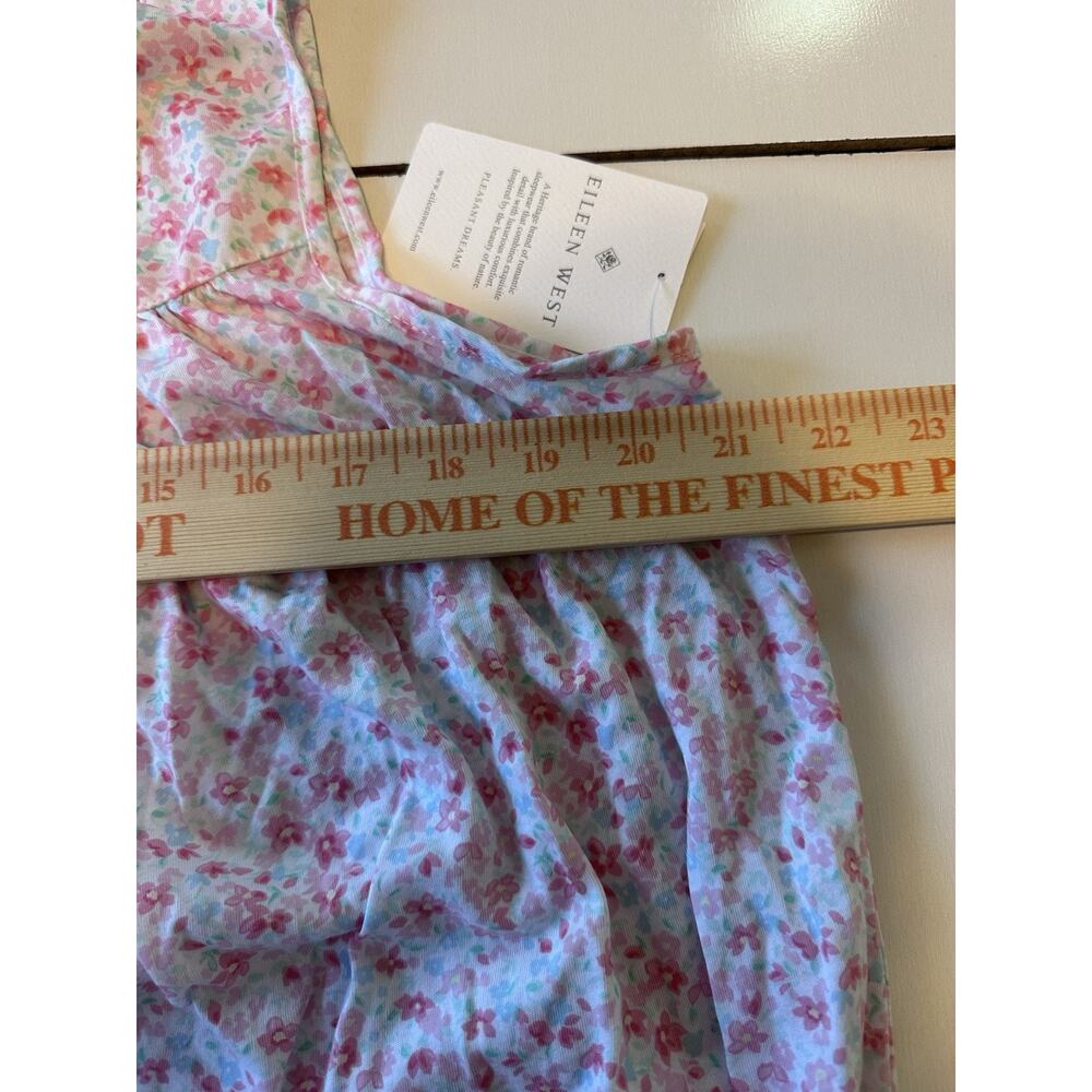 NWT Eileen West Floral Pink Cotton Modal Sleeveless Chemise Nightgown Medium - Picture 8 of 8